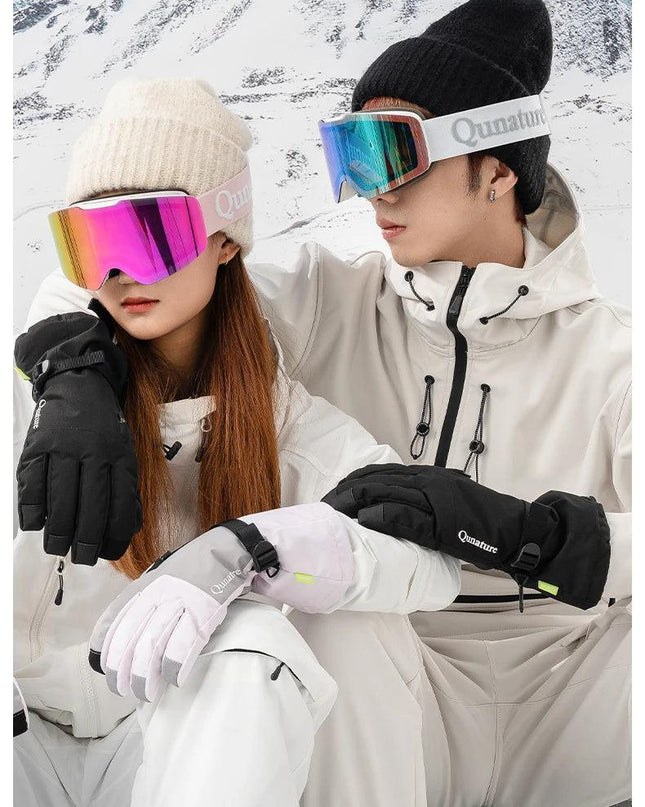 Qunature Ski Goggles Large Frame Snowboard Snow Goggles Double Layers UV400 Anti-fog Ski Glasses Skiing Outdoor Sport Eyewear
