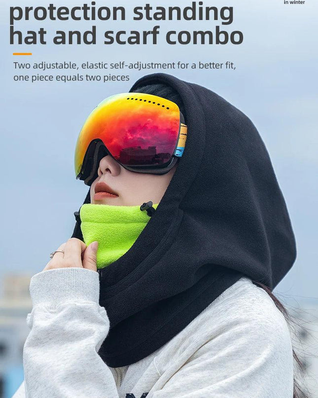 ROCKBROS Warm Cap Winter Windproof Hat Thermal Polar Fleece Balaclava Hat Outdoor Hand Cap Cold Padded Hood Neck