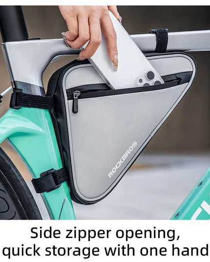ROCKBROS Bicycle Bag Portable Triangle Bag Reflective Bike Tube Bag Cycling Frame Bag Outdoor Sports Bike Pannier Accessories