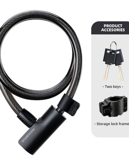ROCKBROS Bicycle Lock Portable Anti-theft Zinc Alloy Multifunctional Cable Lock MTB Road Cycling Motorcycle Bike Accessories