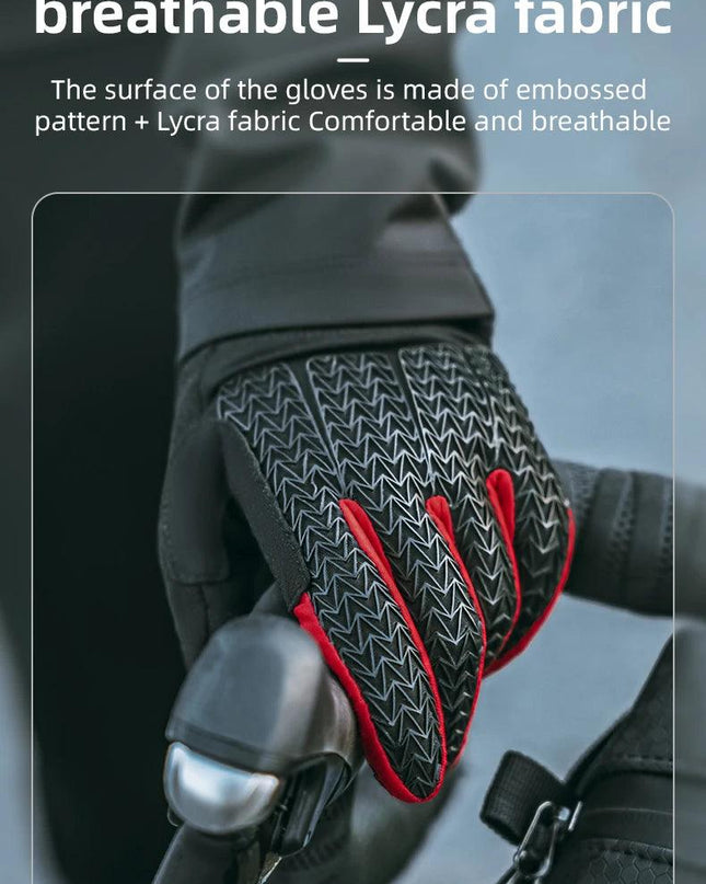 ROCKBROS Windproof Cycling Gloves Touch Screen Riding MTB Bike Bicycle Gloves Thermal Warm Motorcycle Winter Autumn Bike Gloves