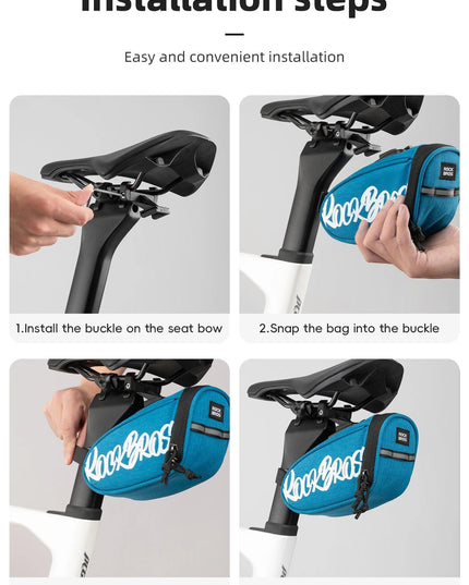 ROCKBROS Bicycle Seat Bag Lightweight Bike Saddle Bag for Cycling Essentials Reflective Rear Pack Wear-Resistant Bag