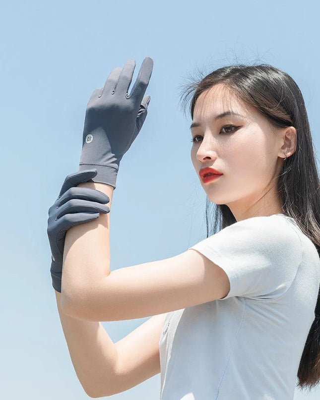 ROCKBROS Fishing Gloves Sunscreen Anti UV Gloves Outdoor Breathable Driving Gloves Non-Slip Summer UPF50+ Cycling Gloves Thin