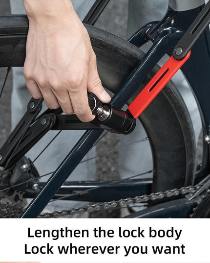 ROCKBROS Bike Foldable Lock Anti-theft Security Chain Cable Padlock 120CM Lengthened Chain Lock MTB Road Portable Cycling Lock