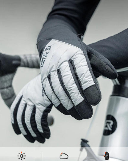ROCKBROS Bicycle Gloves Breathable Non-slip Cycling Gloves Touch Screen Winter Thermal Warm Full Finger Glove Riding Gloves