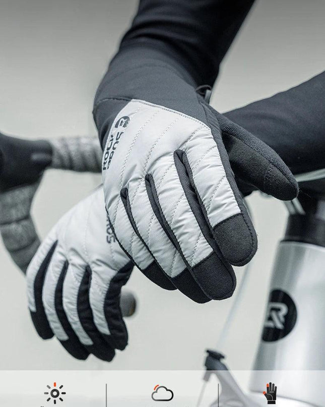 ROCKBROS Bicycle Gloves Breathable Non-slip Cycling Gloves Touch Screen Winter Thermal Warm Full Finger Glove Riding Gloves