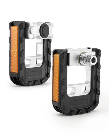 ROCKBROS Bicycle Pedals Foldable MTB Pedal Aluminum Anti-slip Foldable Pedals Cycling Self-lubricating Bearings Reflective Pedal