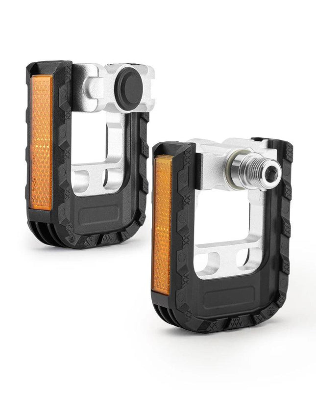 ROCKBROS Bicycle Pedals Foldable MTB Pedal Aluminum Anti-slip Foldable Pedals Cycling Self-lubricating Bearings Reflective Pedal