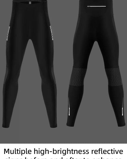 ROCKBROS Warm Cycling Pants Outdoor Windproof Tights Leggings Fleece Winter Breathable Bike Long Pants with Pockets EUR Size