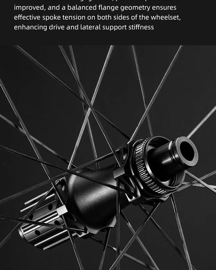 ROCKBROS Wheelset Ultralight Cycling Road Disc Carbon Wheelset  Tubeless Rim Tape 50mm Ratchet System 36T Road For Racing Bike