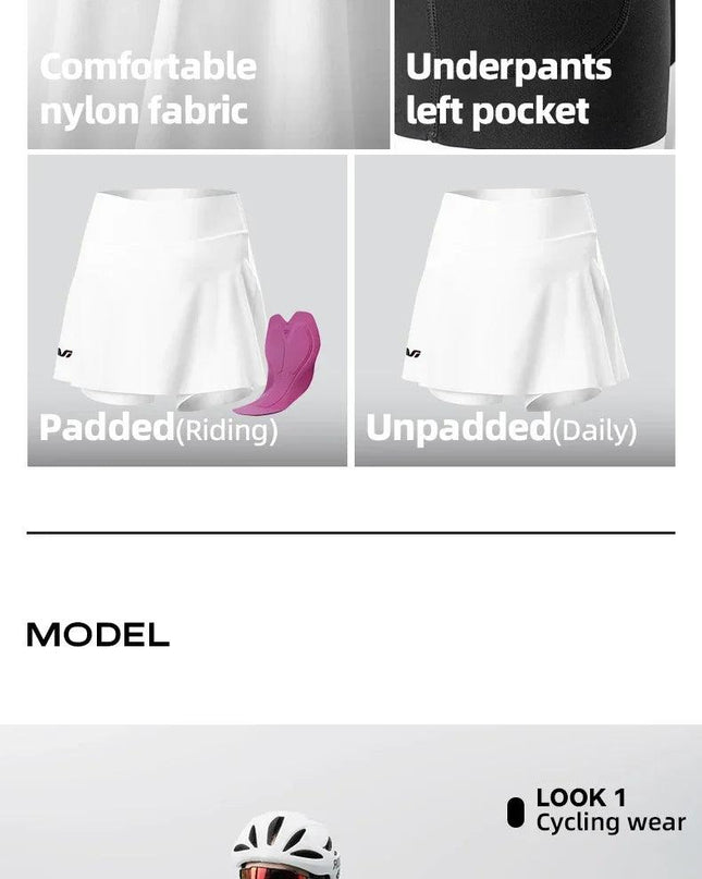 ROCKBROS TVI Cycling Skirt for Women Summer Breathable Running Cycling Outdoors Tennis Sport Skirt Pockets Fitness Casual Shorts