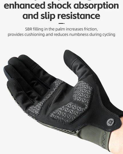 ROCKBROS Summer Cycling Gloves Breathable MTB Road Bike Non-slip Gloves Touch Screen Spring Full Finger Motorcycle Riding Gloves