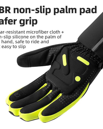 ROCKBROS Warm Heating Gloves Cycling Electric Heating Gloves Intelligent Sensing Winter Thermal Ski Long Glove Type-C charging