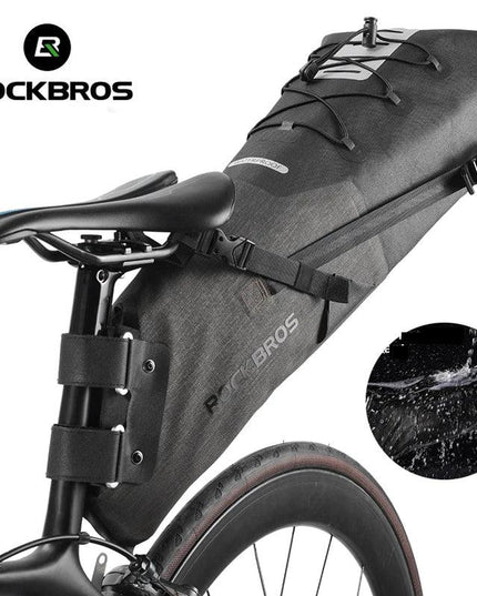 ROCKBROS Bike Bag Waterproof Reflective 10L Large Capacity Saddle Bag Cycling Foldable Tail Rear Bag MTB Road Trunk Bicycle Bag