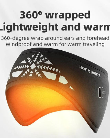 ROCKBROS Outdoor Cycling Headband Ear Warmer Men Winter Cycling Workout Windproof Double Layer Warm Earmuffs Headwear Sweatband