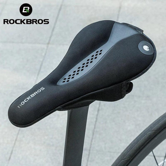 ROCKBROS Bicycle Saddle Cover MTB  With Rear Light Road Bike Seat Saddle Breathable Comfortable Cushion Cycling Saddle Cover