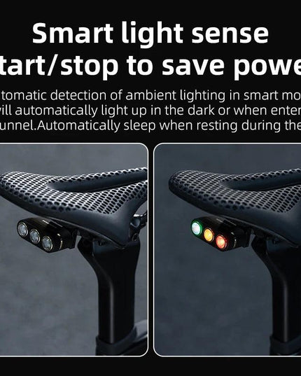 ROCKBROS Bike Tail Light Auto Start/Stop Brake Sensing Bicycle Tail light Type-C Rechargeable Wireless Warning Tail light