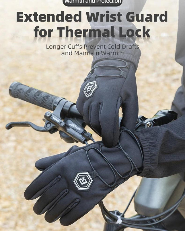 ROCKBROS Winter Gloves Touch Screen Gloves Warm Outdoor Cycling Driving Motorcycle Fleece Gloves Windproof Non Slip Full Fingers