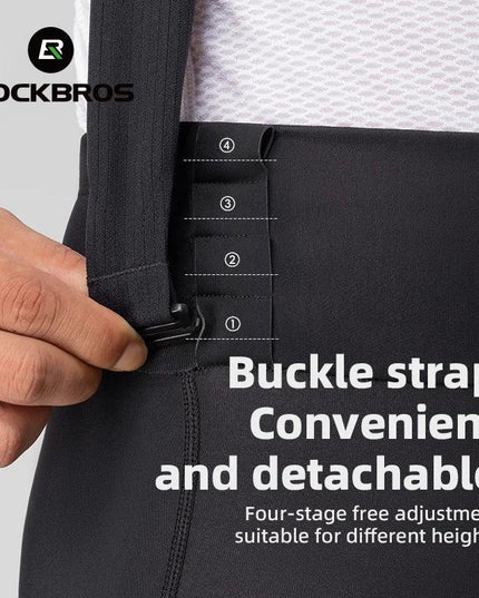 ROCKBROS Windproof Warm Bicycle Pants Winter Removable Buckle Strap Pants High Quality Shock-Absorbing Comfort Pad Pants MTB Men