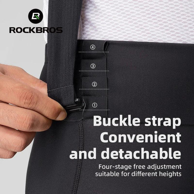 ROCKBROS Windproof Warm Bicycle Pants Winter Removable Buckle Strap Pants High Quality Shock-Absorbing Comfort Pad Pants MTB Men