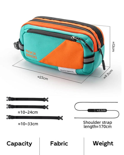 ROCKBROS Bicycle Bag Set Waterproof Combo Bag Front Bag Triangle Tube Bag Polyester Portable Bottle Bag Long-Distance Travel Bag