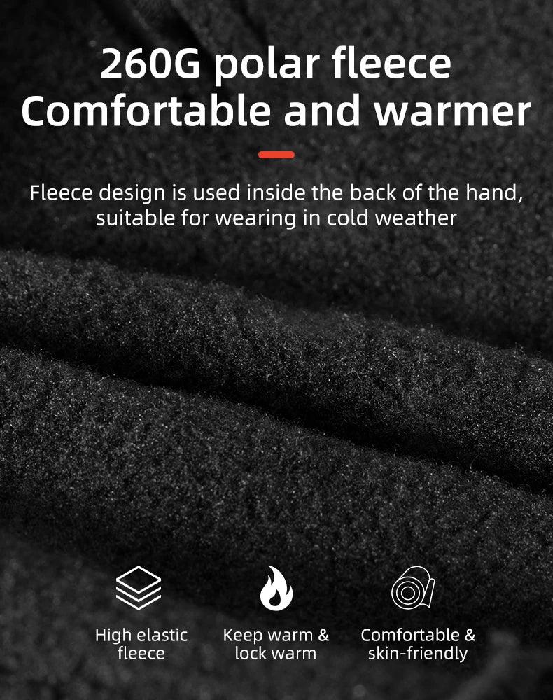 ROCKBROS Bike Glove Winter Warm Windproof Gloves Fleece Long Finger Touch screen Gloves Outdoor Sports Running Riding Mittens