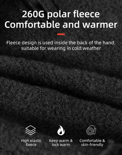 ROCKBROS Bike Glove Winter Warm Windproof Gloves Fleece Long Finger Touch screen Gloves Outdoor Sports Running Riding Mittens