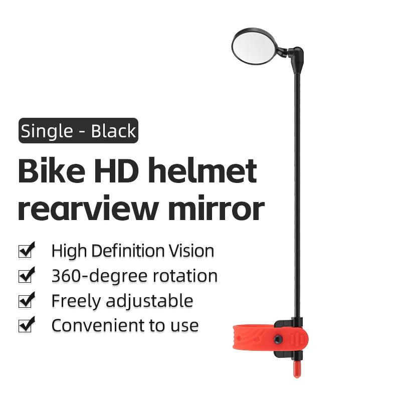 ROCKBROS Bicycle Helmet Rearview Mirror 360 Degree Rotatable Flexible Aluminum Safety Motorcycle Helmet Adjustable Riding Mirror