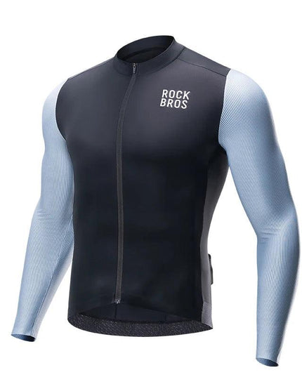 ROCKBROS Cycling Jersey Breathable Long Sleeved Quick Drying With Rear Pocket Bicycle Clothing Non-slip Sweatshirt Cycling Suit
