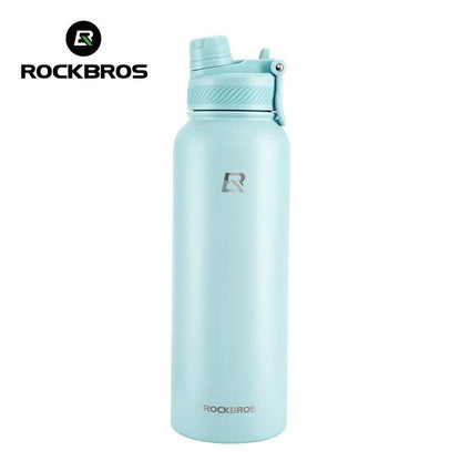 ROCKBROS 1L Thermal Water Bottle Sports Water Bottle Non Slip 304 Stainless Steel Cold And Hot Thermo Cup Cycling Hiking Equip