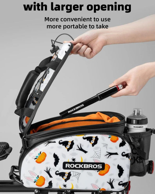 ROCKBROS 3 In 1 Bicycle Trunk Bag 35L Big Quality MTB Gravel Bike Bag Hard Shell Travel Luggage Panniers with Waterproof Cover