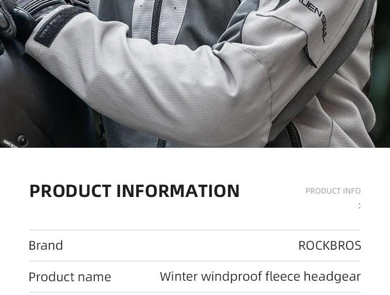 ROCKBROS Winter Windproof Warm Fleece Mask Balaclava Face Mask Men Soft High Elasticity Cycling Ski Fishing Mask Outdoor Sports