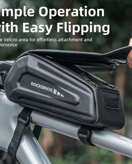 ROCKBROS Bike Bag 1.7L Phone Bag Waterproof Front Frame Cycling Bag Touch Screen Case Holder Hard Shell Bike Bag Mtb Accessories