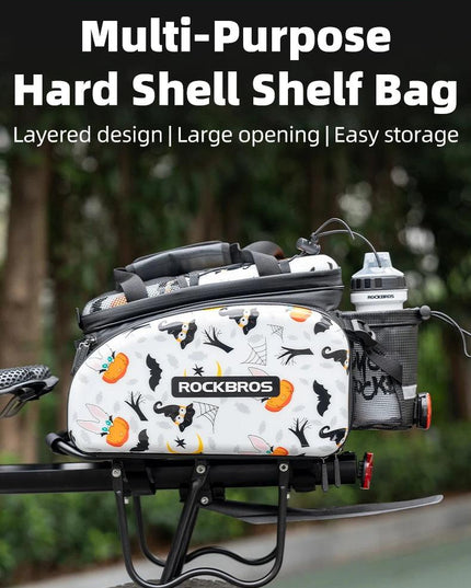 ROCKBROS 3 In 1 Bicycle Trunk Bag 35L Big Quality MTB Gravel Bike Bag Hard Shell Travel Luggage Panniers with Waterproof Cover