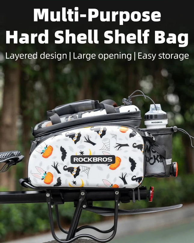ROCKBROS 3 In 1 Bicycle Trunk Bag 35L Big Quality MTB Gravel Bike Bag Hard Shell Travel Luggage Panniers with Waterproof Cover