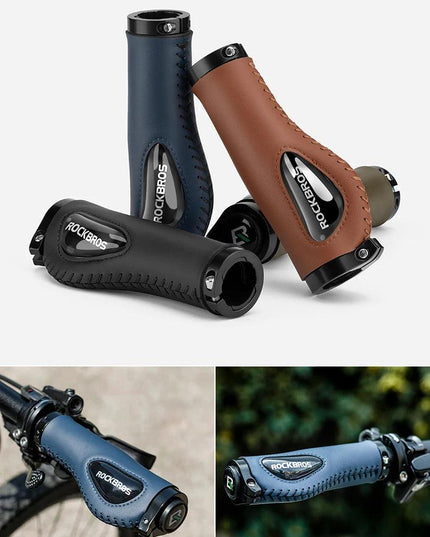 ROCKBROS Cycling Handlebar MTB Bicycle Grips  Bike Double Lock Rubber Grips Anti-skid Shock-absorbing Soft Bike Accessories