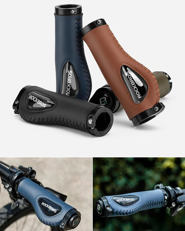 ROCKBROS Cycling Handlebar MTB Bicycle Grips  Bike Double Lock Rubber Grips Anti-skid Shock-absorbing Soft Bike Accessories