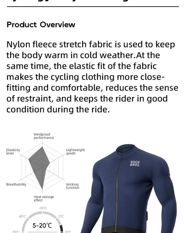 ROCKBROS Winter Cycling Jacket Fleece Warm Winter Thickened Long Sleeved Trousers Suit Cycling Outdoor Sportswear Ciclismo