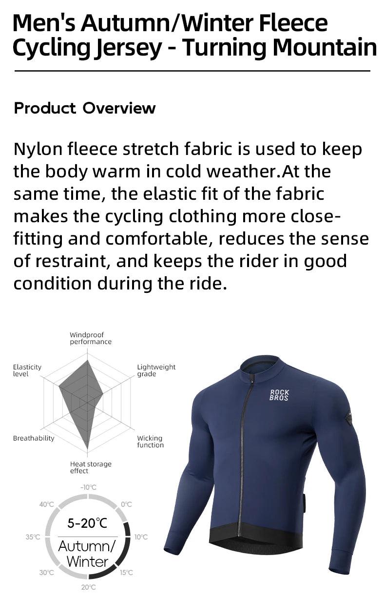 ROCKBROS Winter Cycling Jacket Fleece Warm Winter Thickened Long Sleeved Trousers Suit Cycling Outdoor Sportswear Ciclismo