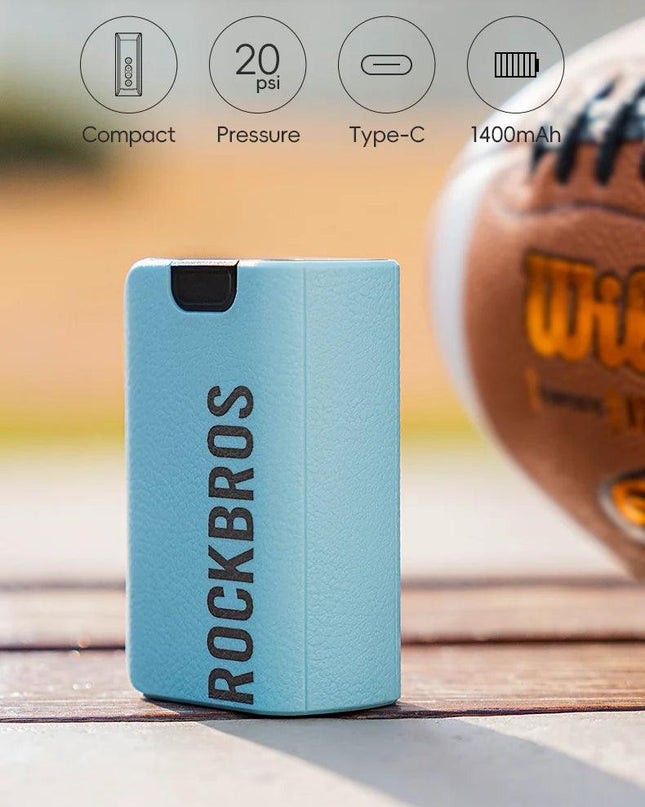 ROCKBROS Mini Electric Air Pump 20PSI Inflator for Balls Portable Type-C Rechargeable Inflator LED Digital Display Compressor