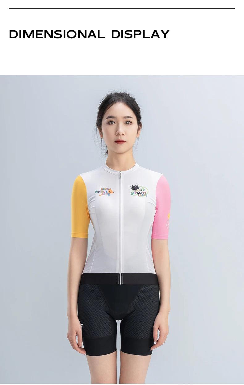 ROCKBROS TVI Women Cycling Jersey Summer Quick Dry Ciclismo Bike Clothes Anti-Uv Breathable Mountain Female Clothing Asian Size