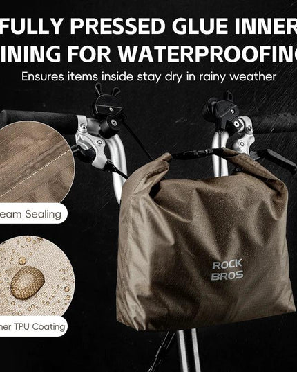 ROCKBROS Bicycle Front Bag Waterproof Handlebar Bag 2.5-4L Capacity Nylon Portable Bag for Folding Bike MTB Cycling Accessories