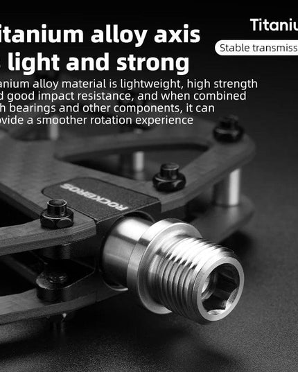 ROCKBROS Ultra-Light Carbon Fiber Pedals 3-Bearing MTB Bicycle Pedals Labor Saving Waterproof Anti-Slip Road Mountain Bike Pedal