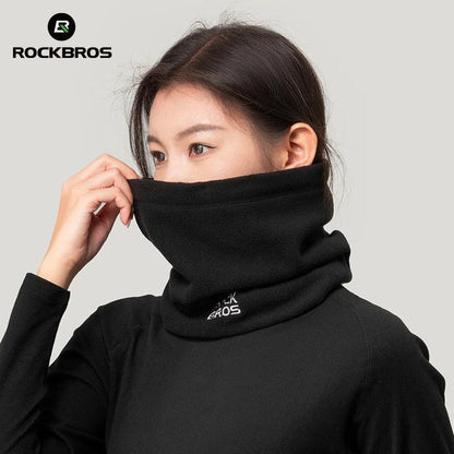 ROCKBROS Winter Scarf Hats Fleece Windproof Balaclava Hiking Warm Mask Bandana Ear Neck Cover Thermal Camping Sport Gear