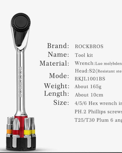 ROCKBROS Cycling Multifunctional Bike Bicycle Repair Tool Kits Torque Wrench Bike Screwdriver MTB Road Bike Tool Sets Equipment
