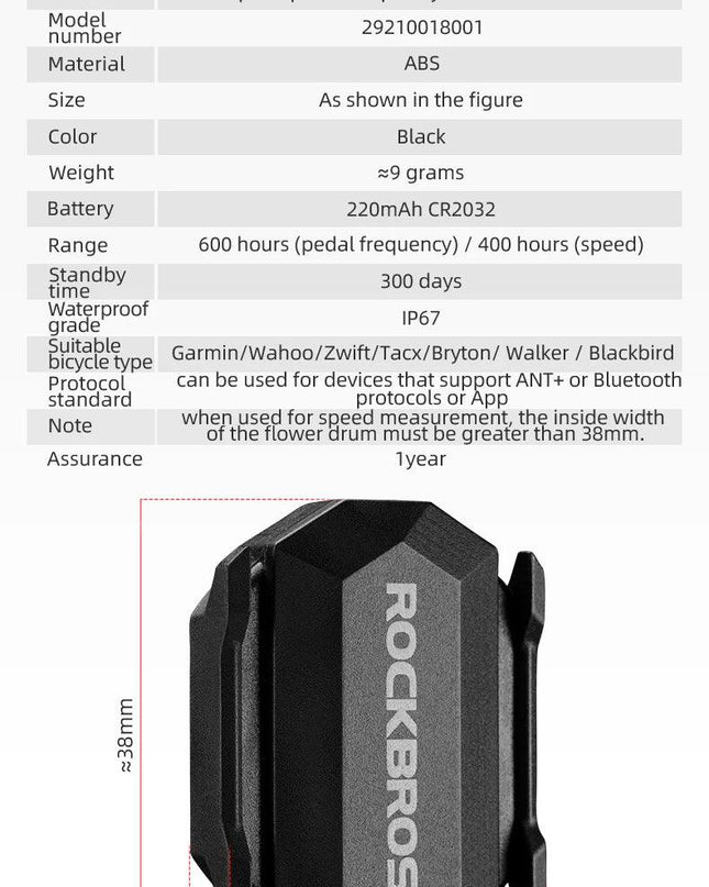 ROCKBROS Bicycle Computer ANT+ Cadence Speed Sensorn Waterproof MTB GPS Cycling For GARMIN Bryton XOSS Bicycle Accessories