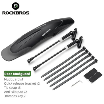 ROCKBROS Mountain Bike Mudguard Widen Quick Release 26-29 Inch  Durable lnnovative Installation Fender Bicycle Accessaries