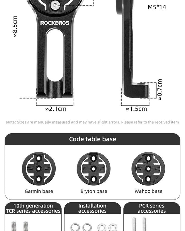 ROCKBROS Bracket for Giant TCR Road Bike PCR Bicycle Light Holder Aluminum Alloy for Garmin/Bryton/Wahoo Mount Computer Bracket
