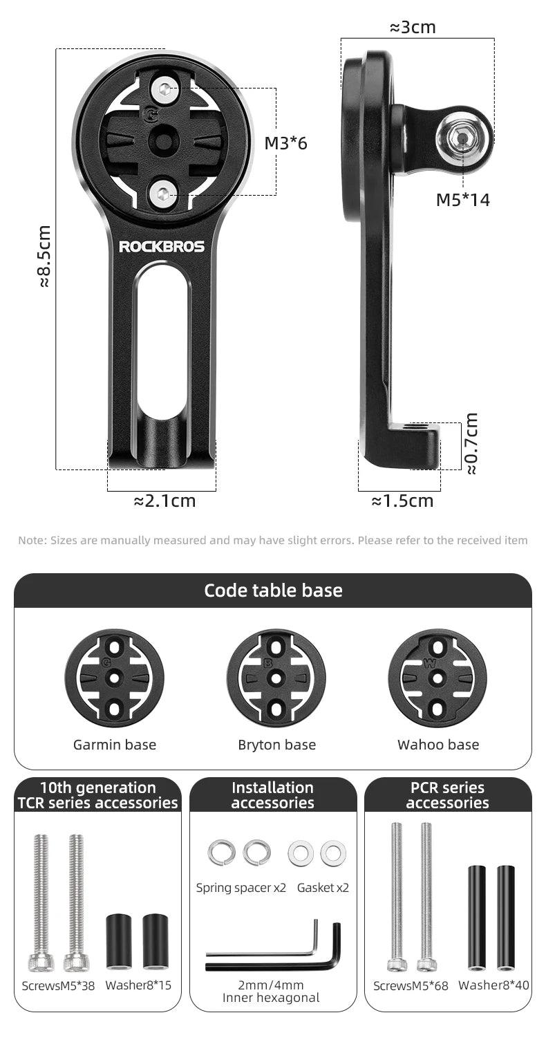 ROCKBROS Bracket for Giant TCR Road Bike PCR Bicycle Light Holder Aluminum Alloy for Garmin/Bryton/Wahoo Mount Computer Bracket