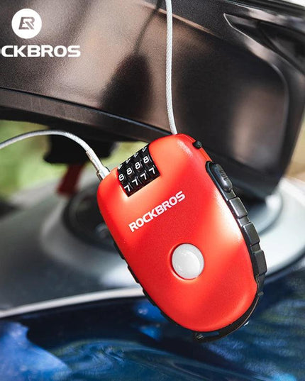 ROCKBROS Telescopic Bicycle Lock Anti-theft bike Lock Cable Helmet Lock Chain Backpack Cycling Password Lock Bike Accessories